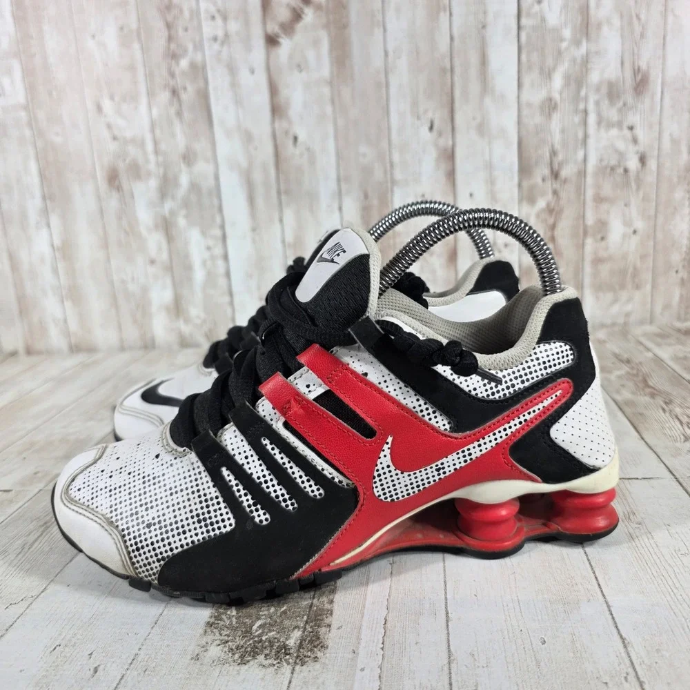 Nike‎ Shox NZ Womens 6.5 White Black Red Running Shoes 646824-100 Retro Y2K